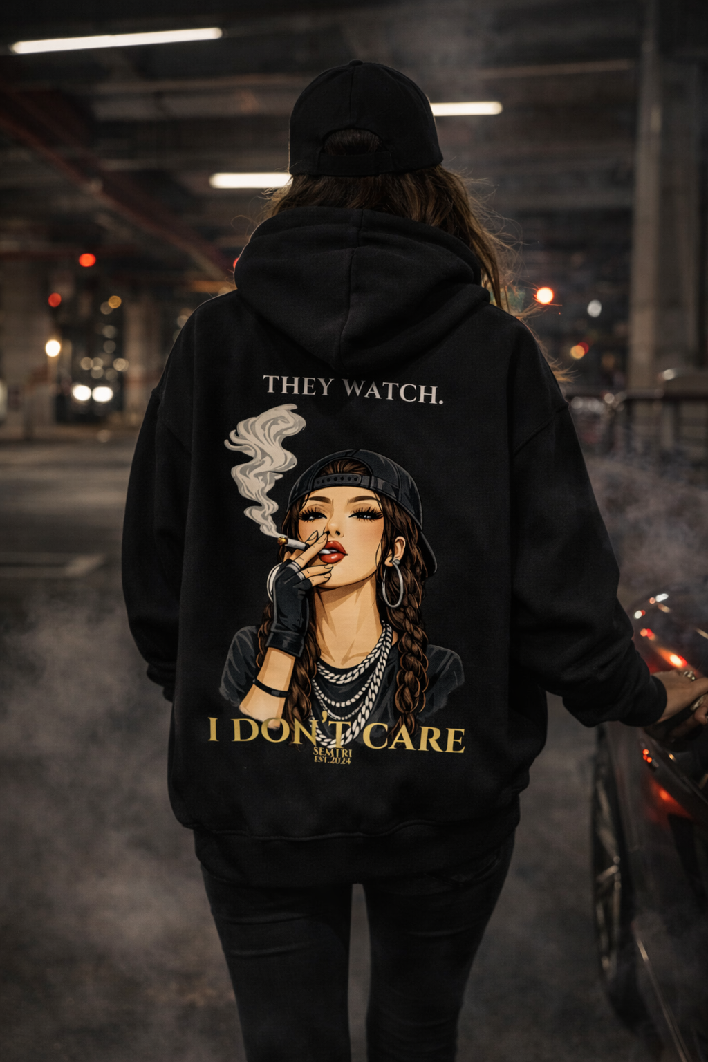 I DON'T CARE Hoodie - Oversized Fit